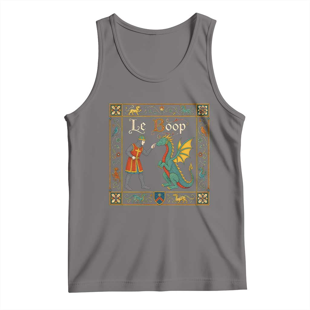 Le Boop Medieval Knight Dragon Fantasy Book Lover Humor Tank Top TS14 Deep Heather Print Your Wear