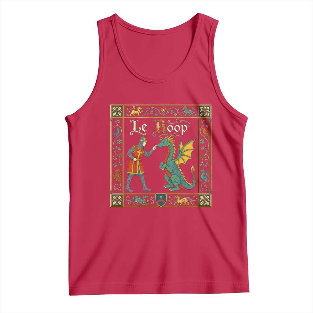 Le Boop Medieval Knight Dragon Fantasy Book Lover Humor Tank Top TS14 Red Print Your Wear