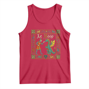 Le Boop Medieval Knight Dragon Fantasy Book Lover Humor Tank Top TS14 Red Print Your Wear