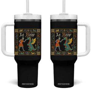 Le Boop Medieval Knight Dragon Fantasy Book Lover Humor Tumbler With Handle TS14 One Size: 40 oz Black Print Your Wear