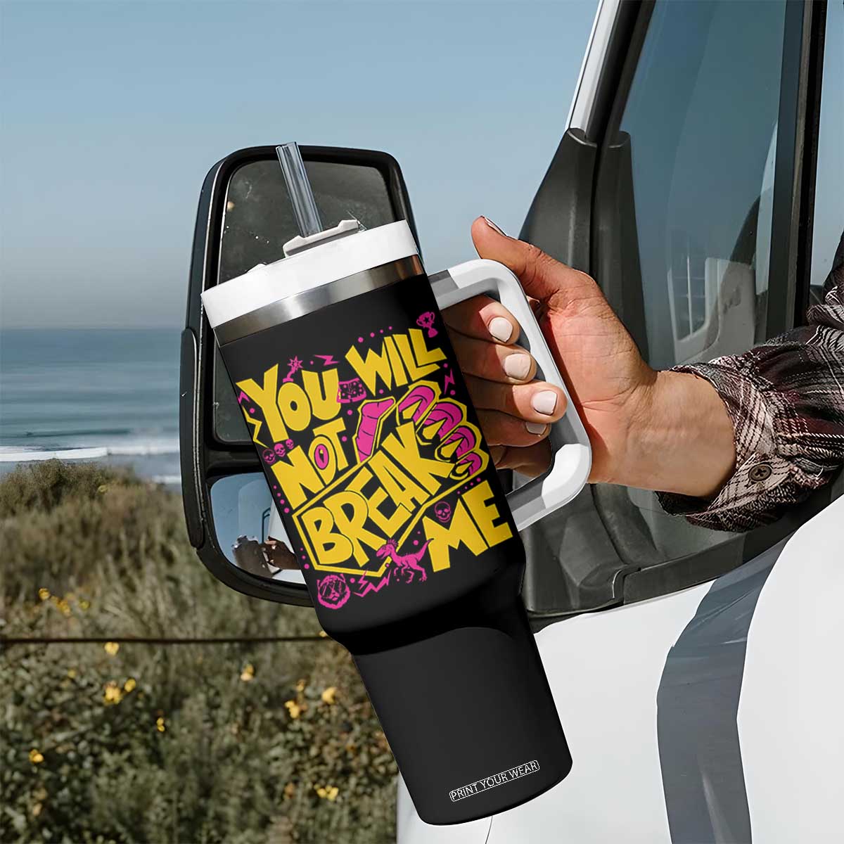 You Will Not Break Me Tumbler With Handle Funny Sci fi Book Lover Gift