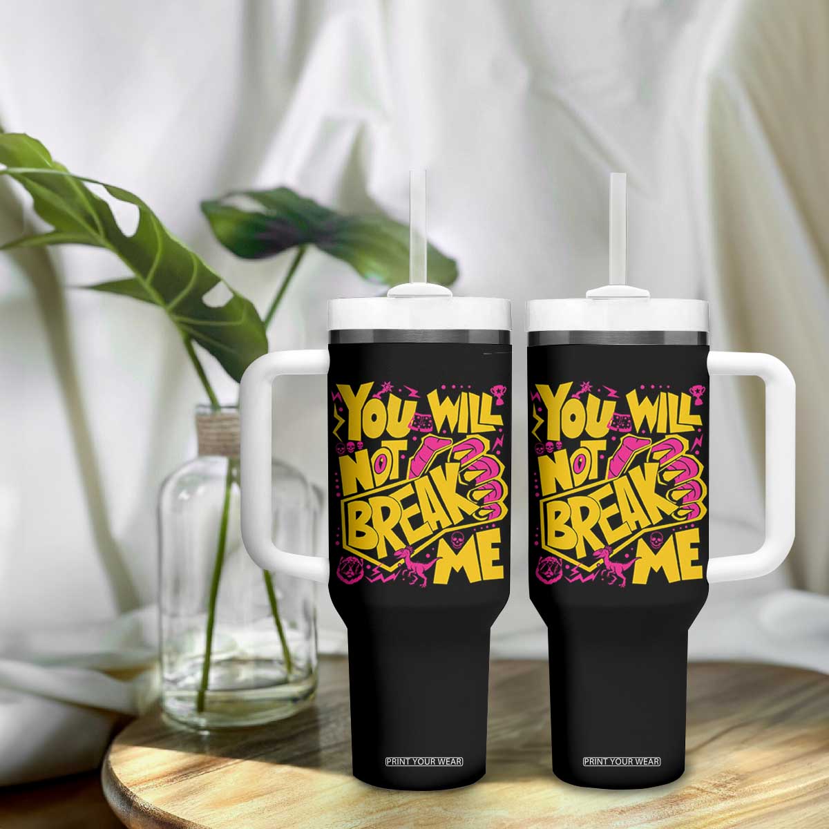 You Will Not Break Me Tumbler With Handle Funny Sci fi Book Lover Gift