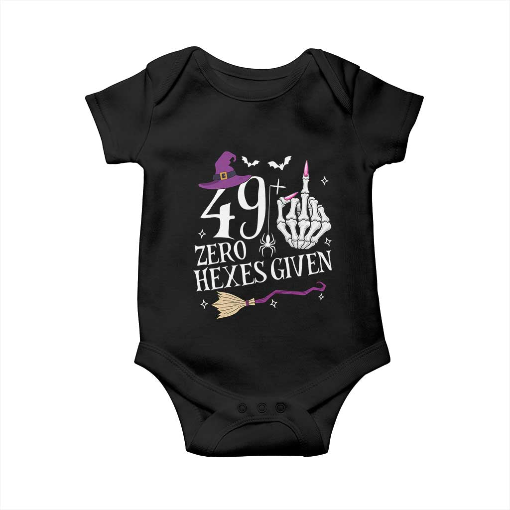 50th Birthday Halloween Baby Onesie 49 Plus Middle Finger Zero Hexes Given Gift For Women TS14 Black Print Your Wear