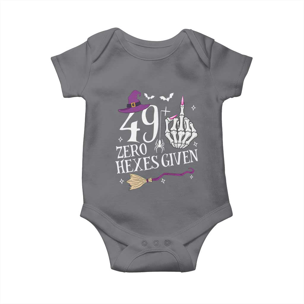 50th Birthday Halloween Baby Onesie 49 Plus Middle Finger Zero Hexes Given Gift For Women TS14 Charcoal Print Your Wear