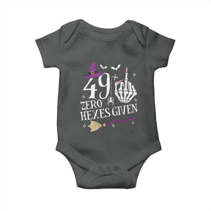 50th Birthday Halloween Baby Onesie 49 Plus Middle Finger Zero Hexes Given Gift For Women TS14 Dark Heather Print Your Wear