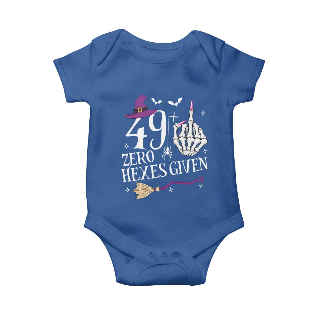 50th Birthday Halloween Baby Onesie 49 Plus Middle Finger Zero Hexes Given Gift For Women TS14 Royal Blue Print Your Wear