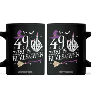 50th Birthday Halloween Coffee Mug 49 Plus Middle Finger Zero Hexes Given Gift For Women TS14 Black Print Your Wear
