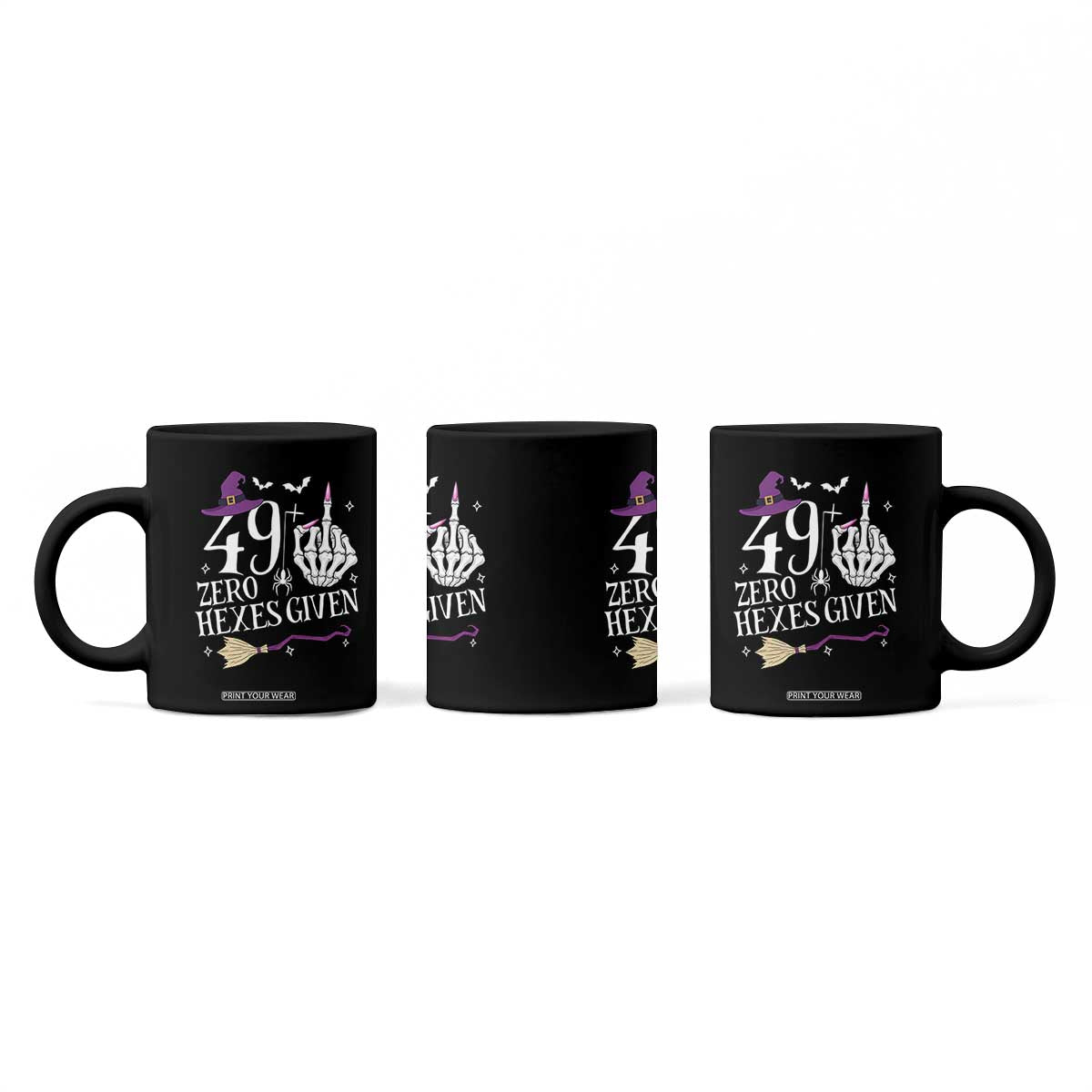 50th Birthday Halloween Coffee Mug 49 Plus Middle Finger Zero Hexes Given Gift For Women TS14 Print Your Wear