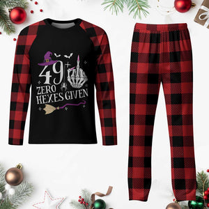 50th Birthday Halloween Plaid Pajama Set 49 Plus Middle Finger Zero Hexes Given Gift For Women TS14 Buffalo Plaid Print Your Wear