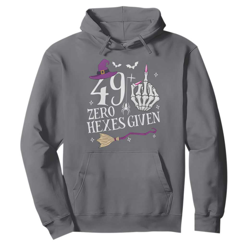 50th Birthday Halloween Hoodie 49 Plus Middle Finger Zero Hexes Given Gift For Women TS14 Charcoal Print Your Wear