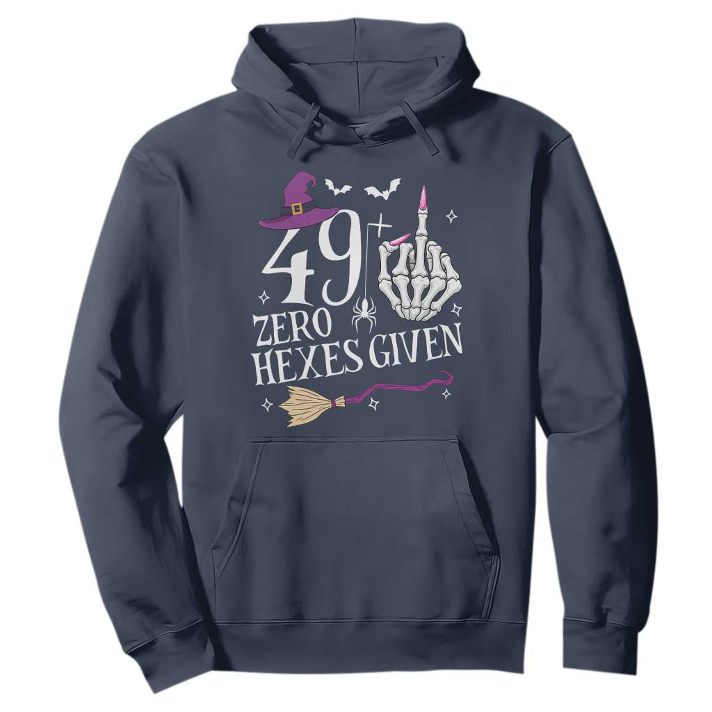 50th Birthday Halloween Hoodie 49 Plus Middle Finger Zero Hexes Given Gift For Women TS14 Navy Print Your Wear