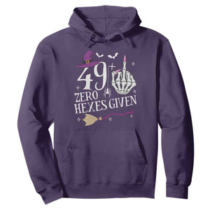 50th Birthday Halloween Hoodie 49 Plus Middle Finger Zero Hexes Given Gift For Women TS14 Purple Print Your Wear