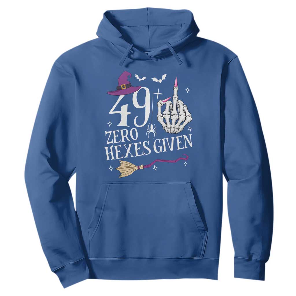 50th Birthday Halloween Hoodie 49 Plus Middle Finger Zero Hexes Given Gift For Women TS14 Royal Blue Print Your Wear