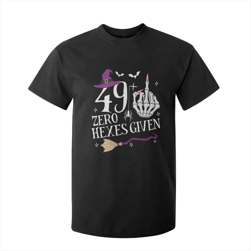 50th Birthday Halloween T Shirt For Kid 49 Plus Middle Finger Zero Hexes Given Gift For Women TS14 Black Print Your Wear