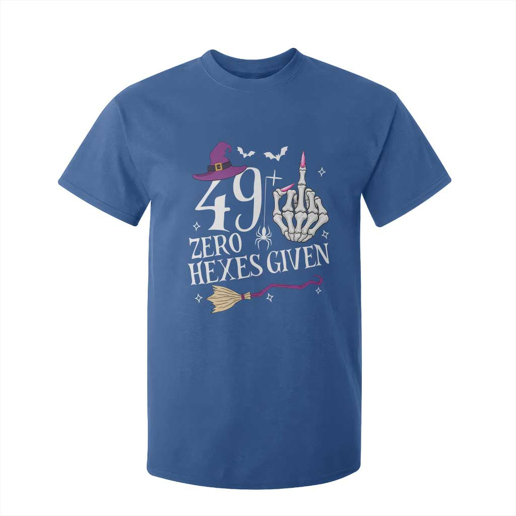 50th Birthday Halloween T Shirt For Kid 49 Plus Middle Finger Zero Hexes Given Gift For Women TS14 Royal Blue Print Your Wear