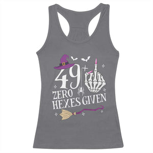 50th Birthday Halloween Racerback Tank Top 49 Plus Middle Finger Zero Hexes Given Gift For Women TS14 Charcoal Print Your Wear