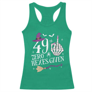 50th Birthday Halloween Racerback Tank Top 49 Plus Middle Finger Zero Hexes Given Gift For Women TS14 Irish Green Print Your Wear