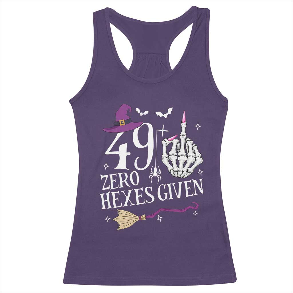 50th Birthday Halloween Racerback Tank Top 49 Plus Middle Finger Zero Hexes Given Gift For Women TS14 Purple Print Your Wear