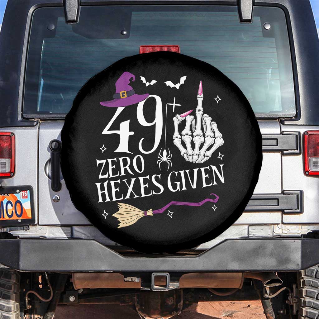 50th Birthday Halloween Spare Tire Cover 49 Plus Middle Finger Zero Hexes Given Gift For Women TS14 No hole Black Print Your Wear