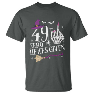 50th Birthday Halloween T Shirt 49 Plus Middle Finger Zero Hexes Given Gift For Women TS14 Dark Heather Print Your Wear