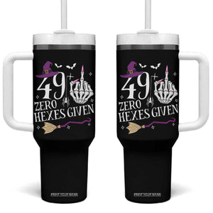 50th Birthday Halloween Tumbler With Handle 49 Plus Middle Finger Zero Hexes Given Gift For Women TS14 One Size: 40 oz Black Print Your Wear