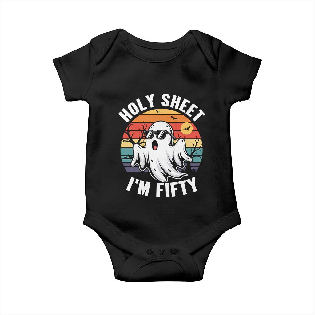 50th Birthday Halloween Ghost Baby Onesie Holy Sheet I'm Fifty TS14 Black Print Your Wear
