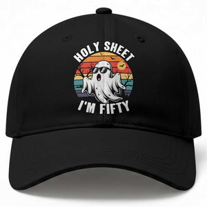 50th Birthday Halloween Ghost Baseball Cap Holy Sheet I'm Fifty TS14 Print Your Wear