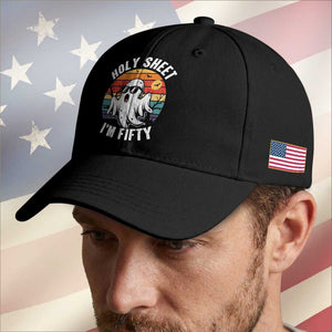 50th Birthday Halloween Ghost Baseball Cap Holy Sheet I'm Fifty TS14 Print Your Wear