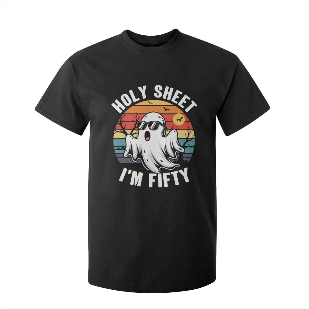 50th Birthday Halloween Ghost T Shirt For Kid Holy Sheet I'm Fifty TS14 Black Print Your Wear