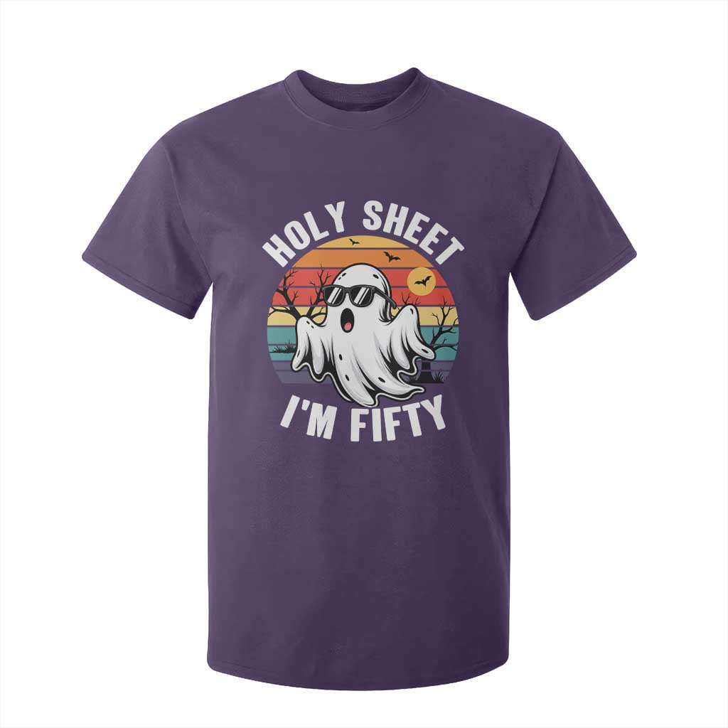 50th Birthday Halloween Ghost T Shirt For Kid Holy Sheet I'm Fifty TS14 Purple Print Your Wear