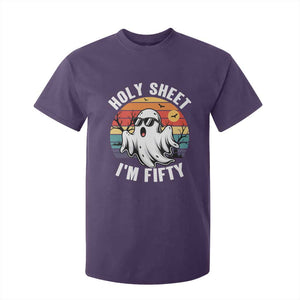 50th Birthday Halloween Ghost T Shirt For Kid Holy Sheet I'm Fifty TS14 Purple Print Your Wear