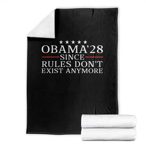 Obama 2028 Since Rules Don't Exist Anymore Throw Blanket Funny Political Sarcastic Humor TS14 Black Print Your Wear