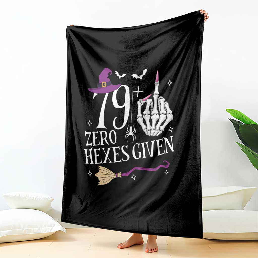80th Birthday Halloween Throw Blanket 79 Plus Middle Finger Zero Hexes Given Gift For Women TS14 Print Your Wear