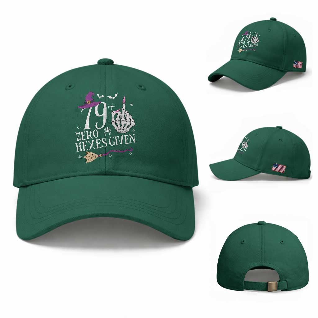 80th Birthday Halloween Baseball Cap 79 Plus Middle Finger Zero Hexes Given Gift For Women TS14 Baseball Cap Universal Fit Irish Green Print Your Wear
