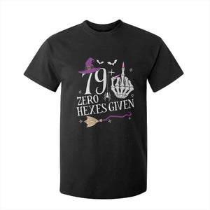 80th Birthday Halloween T Shirt For Kid 79 Plus Middle Finger Zero Hexes Given Gift For Women TS14 Black Print Your Wear
