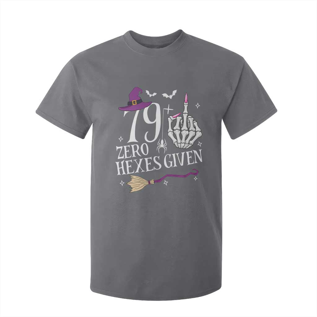 80th Birthday Halloween T Shirt For Kid 79 Plus Middle Finger Zero Hexes Given Gift For Women TS14 Charcoal Print Your Wear