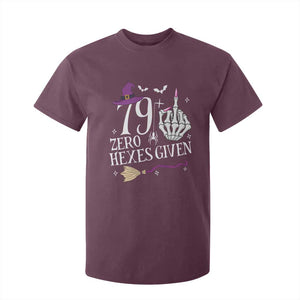 80th Birthday Halloween T Shirt For Kid 79 Plus Middle Finger Zero Hexes Given Gift For Women TS14 Maroon Print Your Wear