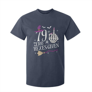 80th Birthday Halloween T Shirt For Kid 79 Plus Middle Finger Zero Hexes Given Gift For Women TS14 Navy Print Your Wear