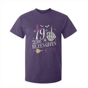 80th Birthday Halloween T Shirt For Kid 79 Plus Middle Finger Zero Hexes Given Gift For Women TS14 Purple Print Your Wear