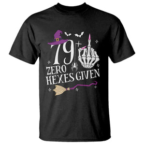 80th Birthday Halloween T Shirt 79 Plus Middle Finger Zero Hexes Given Gift For Women TS14 Black Print Your Wear