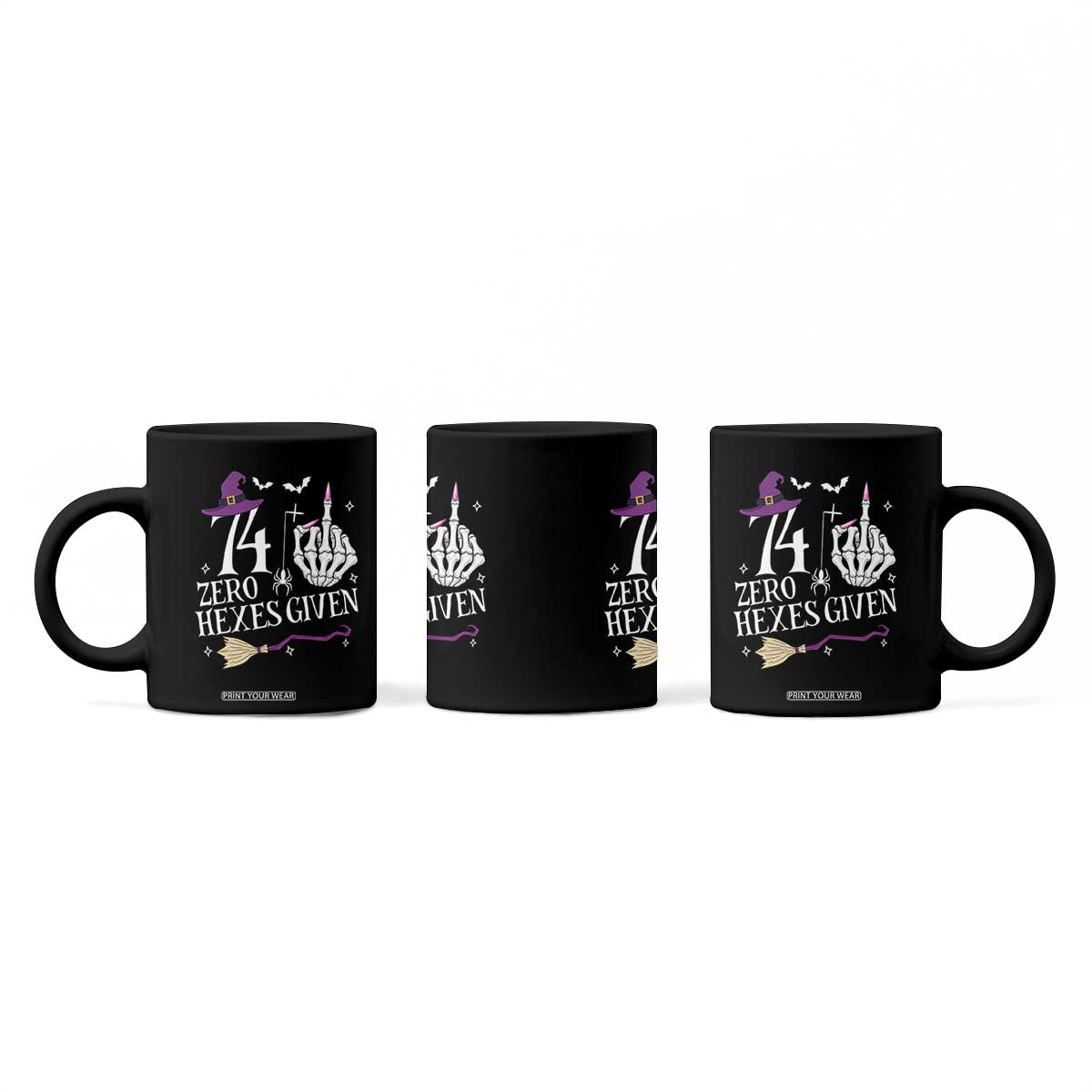 75th Birthday Halloween Coffee Mug 74 Plus Middle Finger Zero Hexes Given Gift For Women TS14 Print Your Wear
