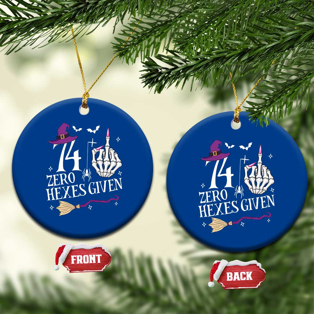 75th Birthday Halloween Ceramic Ornament 74 Plus Middle Finger Zero Hexes Given Gift For Women TS14 1pc Blue Print Your Wear