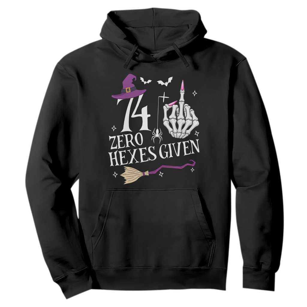 75th Birthday Halloween Hoodie 74 Plus Middle Finger Zero Hexes Given Gift For Women TS14 Black Print Your Wear