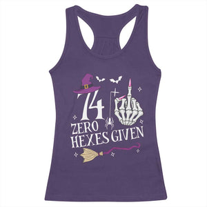 75th Birthday Halloween Racerback Tank Top 74 Plus Middle Finger Zero Hexes Given Gift For Women TS14 Purple Print Your Wear