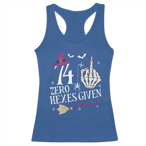 75th Birthday Halloween Racerback Tank Top 74 Plus Middle Finger Zero Hexes Given Gift For Women TS14 Royal Blue Print Your Wear