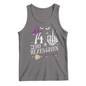 75th Birthday Halloween Tank Top 74 Plus Middle Finger Zero Hexes Given Gift For Women TS14 Deep Heather Print Your Wear