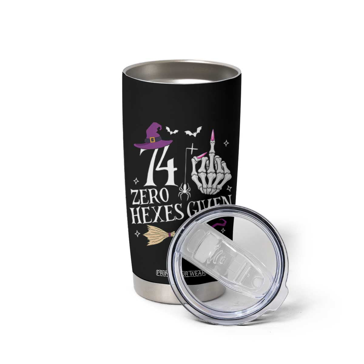 75th Birthday Halloween Tumbler Cup 74 Plus Middle Finger Zero Hexes Given Gift For Women TS14 Print Your Wear