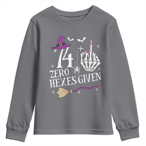 75th Birthday Halloween Youth Sweatshirt 74 Plus Middle Finger Zero Hexes Given Gift For Women TS14 Charcoal Print Your Wear