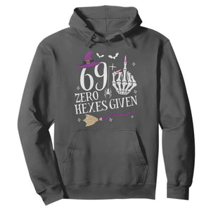 70th Birthday Halloween Hoodie 69 Plus Middle Finger Zero Hexes Given Gift For Women TS14 Dark Heather Print Your Wear