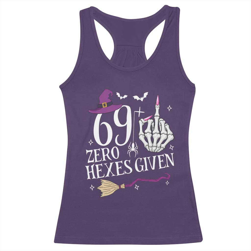 70th Birthday Halloween Racerback Tank Top 69 Plus Middle Finger Zero Hexes Given Gift For Women TS14 Purple Print Your Wear